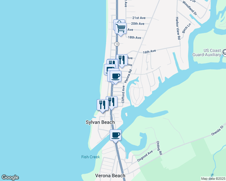 map of restaurants, bars, coffee shops, grocery stores, and more near 1004 Main Street in Blossvale