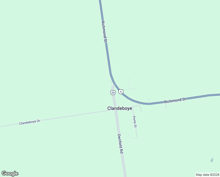 map of restaurants, bars, coffee shops, grocery stores, and more near 34377 Denfield Road in Lucan