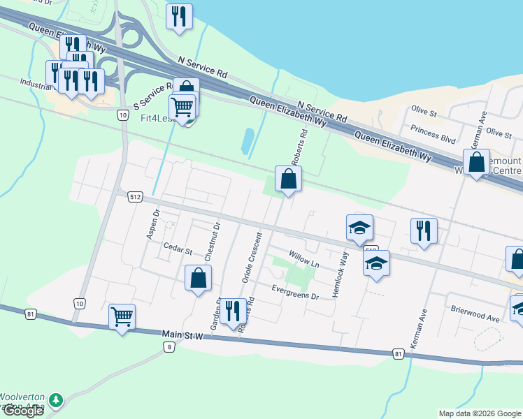 map of restaurants, bars, coffee shops, grocery stores, and more near in Grimsby