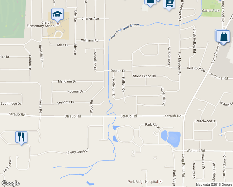 map of restaurants, bars, coffee shops, grocery stores, and more near 134 Saddlehorn Dr in Rochester