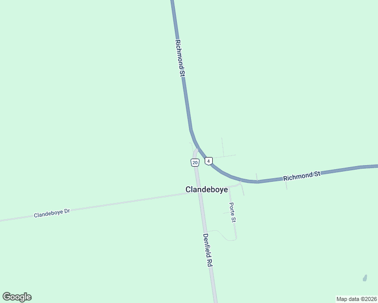 map of restaurants, bars, coffee shops, grocery stores, and more near 34377 Denfield Road in Lucan