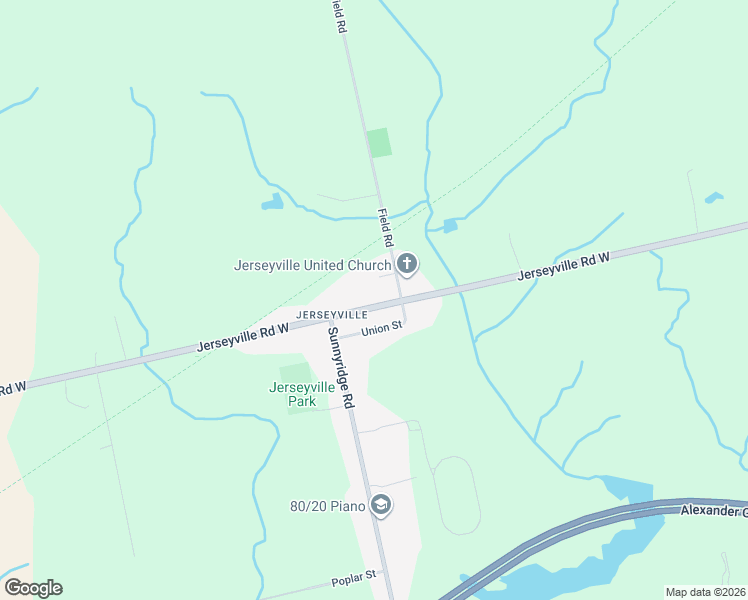 map of restaurants, bars, coffee shops, grocery stores, and more near 2589 Jerseyville Road West in Hamilton