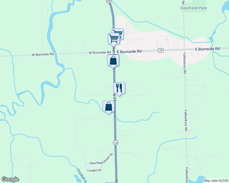 map of restaurants, bars, coffee shops, grocery stores, and more near 5821 North Lapeer Road in North Branch