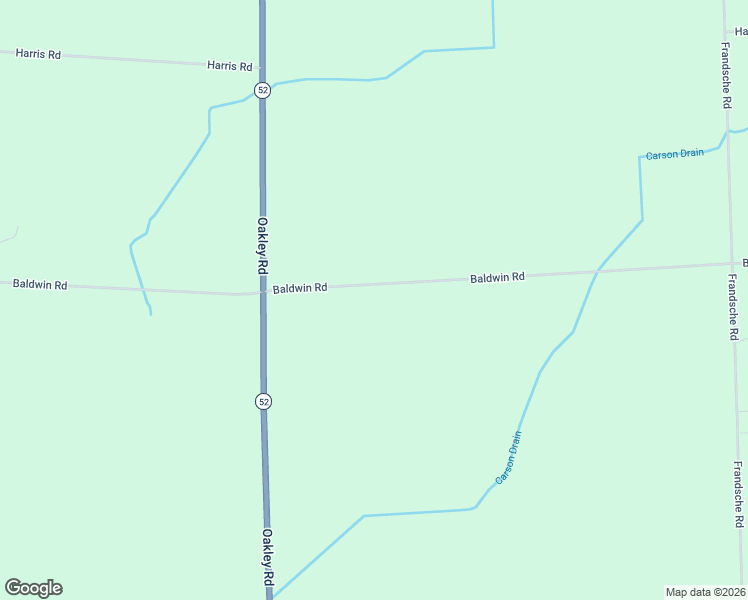 map of restaurants, bars, coffee shops, grocery stores, and more near 12725 Baldwin Road in Chesaning