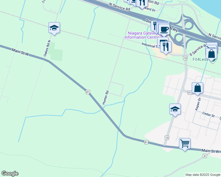 map of restaurants, bars, coffee shops, grocery stores, and more near 20 Hunter Road in Grimsby