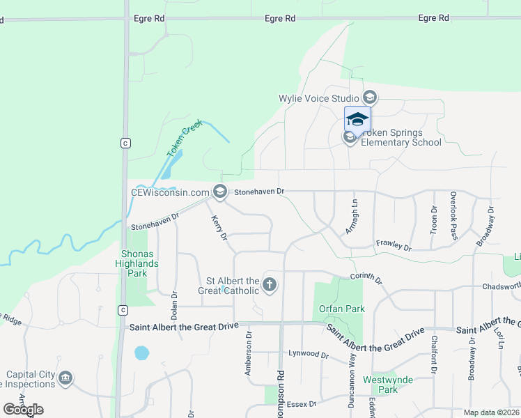 map of restaurants, bars, coffee shops, grocery stores, and more near 1265 Saint Patrick Way in Sun Prairie