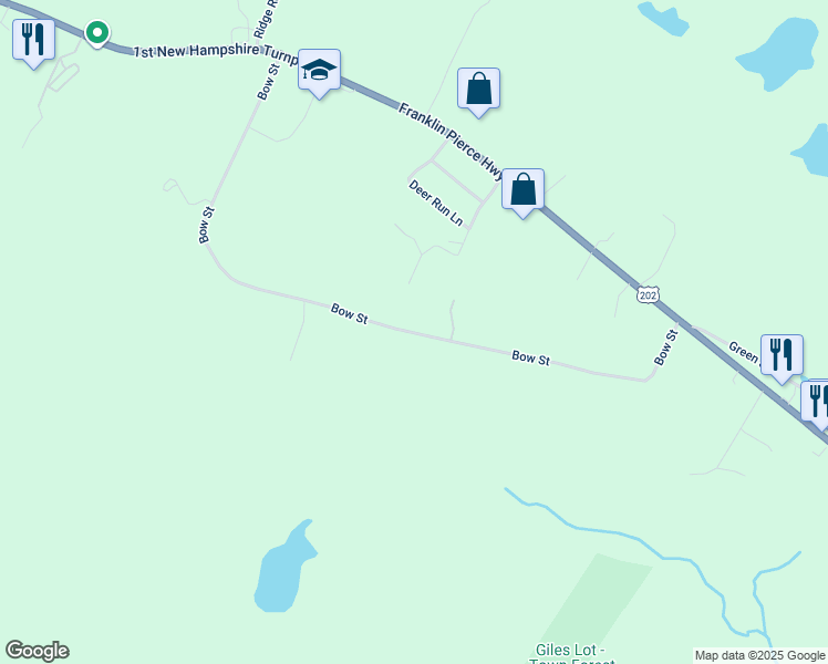 map of restaurants, bars, coffee shops, grocery stores, and more near Upper Bow Street in Northwood