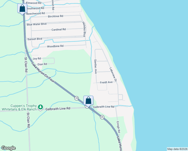 map of restaurants, bars, coffee shops, grocery stores, and more near 7862 Sanilac Avenue in Lexington