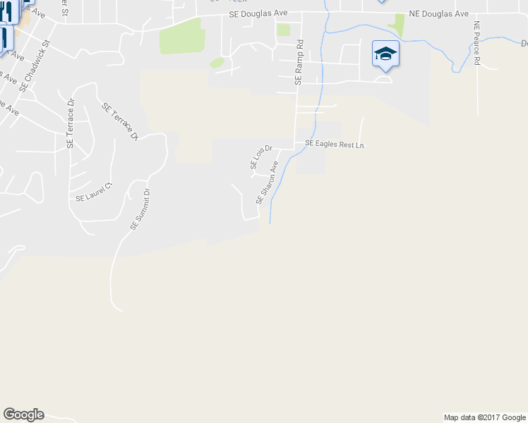 map of restaurants, bars, coffee shops, grocery stores, and more near 987 Southeast Sharon Avenue in Roseburg