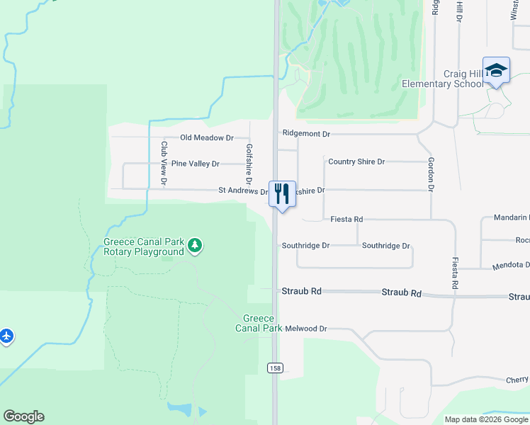 map of restaurants, bars, coffee shops, grocery stores, and more near 187 Elmgrove Rd in Rochester
