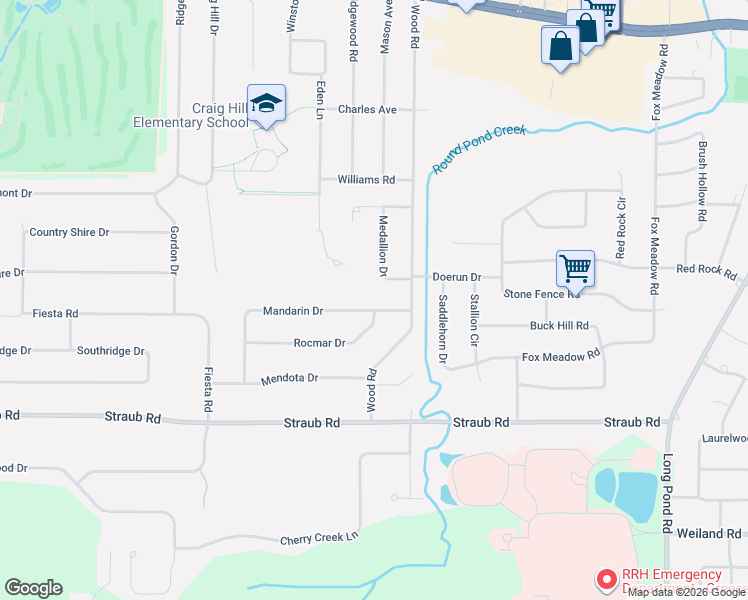 map of restaurants, bars, coffee shops, grocery stores, and more near 227 Mandarin Drive in Rochester