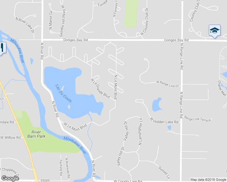 map of restaurants, bars, coffee shops, grocery stores, and more near 3403 West Riviera Court in Mequon