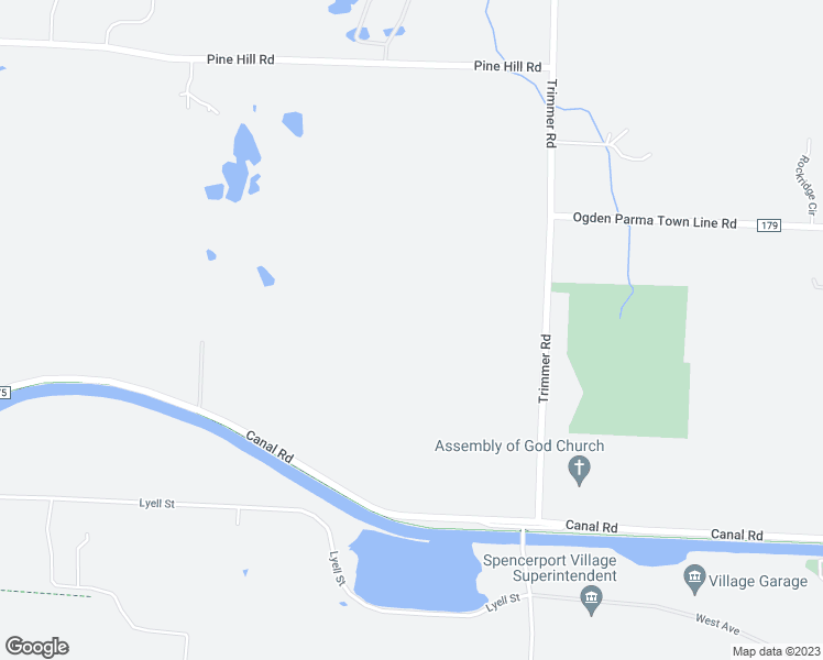 map of restaurants, bars, coffee shops, grocery stores, and more near 615 Trimmer Rd in Spencerport