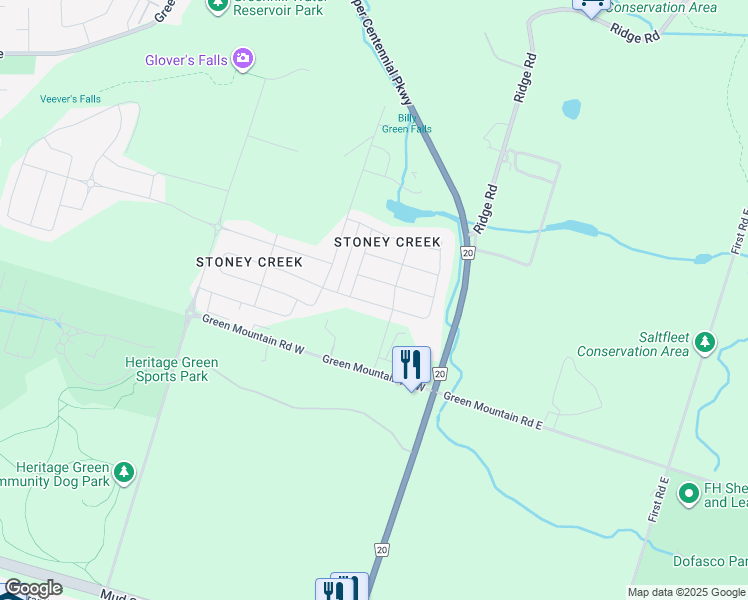 map of restaurants, bars, coffee shops, grocery stores, and more near 59 Crafter Crescent in Hamilton