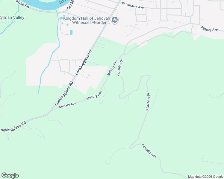map of restaurants, bars, coffee shops, grocery stores, and more near 3083 Military Avenue in Roseburg