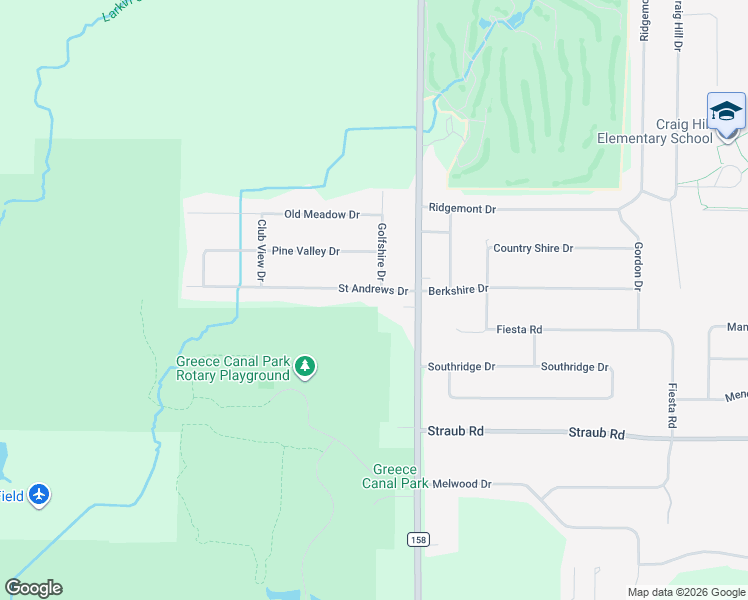 map of restaurants, bars, coffee shops, grocery stores, and more near 97 Saint Andrews Drive in Rochester