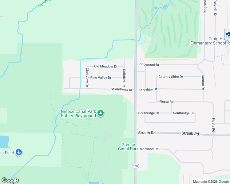 map of restaurants, bars, coffee shops, grocery stores, and more near 97 Saint Andrews Drive in Rochester