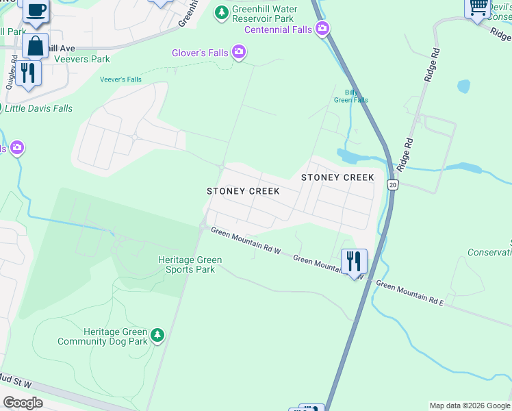 map of restaurants, bars, coffee shops, grocery stores, and more near in Hamilton