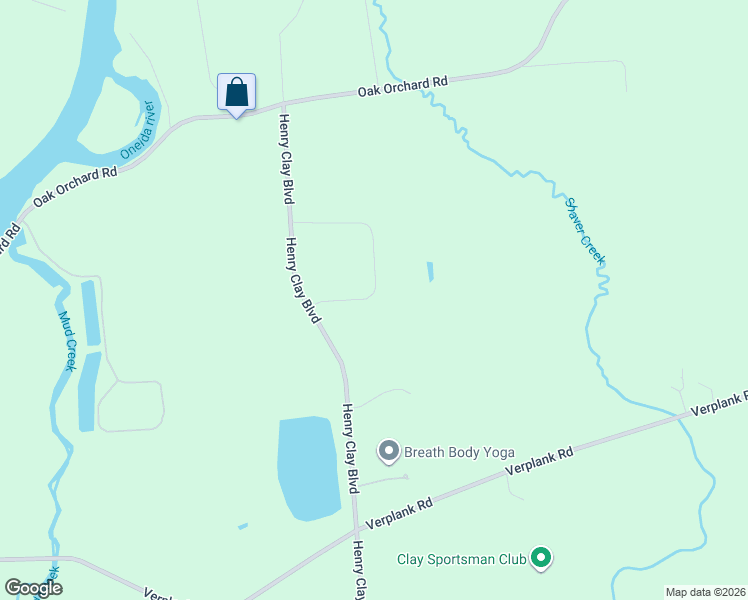 map of restaurants, bars, coffee shops, grocery stores, and more near 4510 Hollyshire Way in Clay