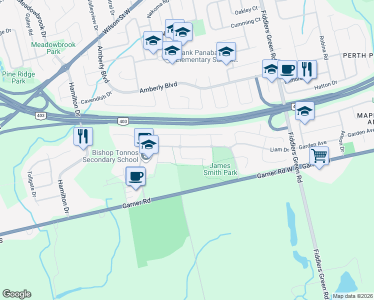 map of restaurants, bars, coffee shops, grocery stores, and more near 202 Braithwaite Avenue in Hamilton