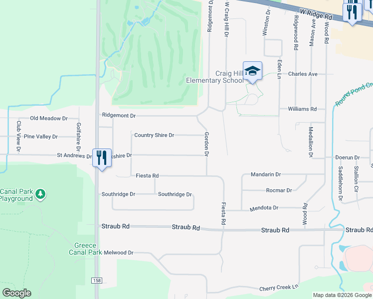 map of restaurants, bars, coffee shops, grocery stores, and more near 280 Berkshire Drive in Rochester