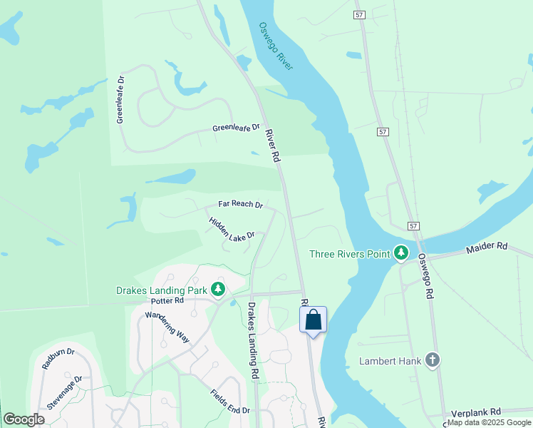 map of restaurants, bars, coffee shops, grocery stores, and more near 3208 Far Reach Dr in Baldwinsville