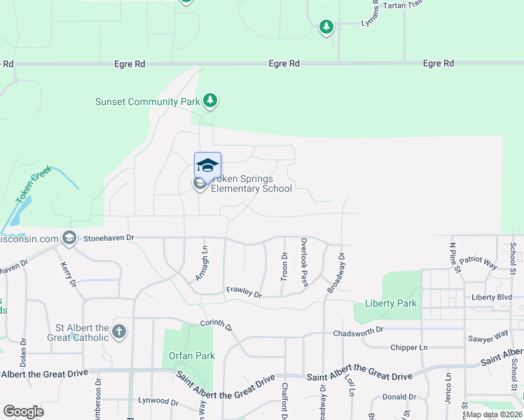 map of restaurants, bars, coffee shops, grocery stores, and more near 1876 Waverly Way in Sun Prairie