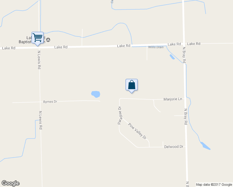 map of restaurants, bars, coffee shops, grocery stores, and more near 2289 Marjorie Lane in Clio