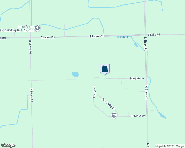 map of restaurants, bars, coffee shops, grocery stores, and more near 2289 Marjorie Lane in Clio