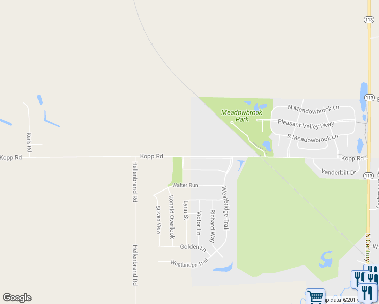 map of restaurants, bars, coffee shops, grocery stores, and more near 6278 Kopp Road in Waunakee