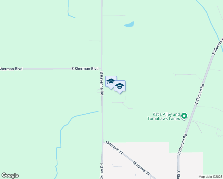map of restaurants, bars, coffee shops, grocery stores, and more near 2700 South Ravenna Road in Ravenna