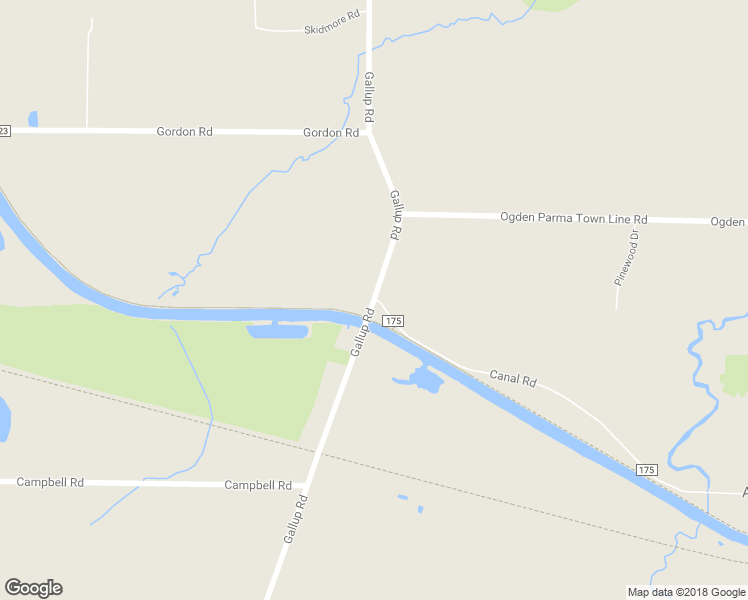 map of restaurants, bars, coffee shops, grocery stores, and more near 4499 Canal Road in Spencerport