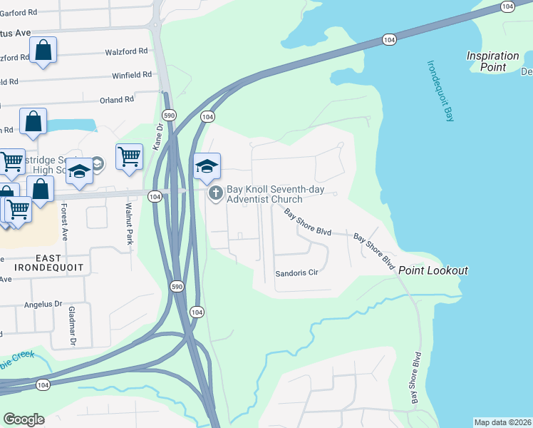 map of restaurants, bars, coffee shops, grocery stores, and more near 339 Sandoris Circle in Rochester