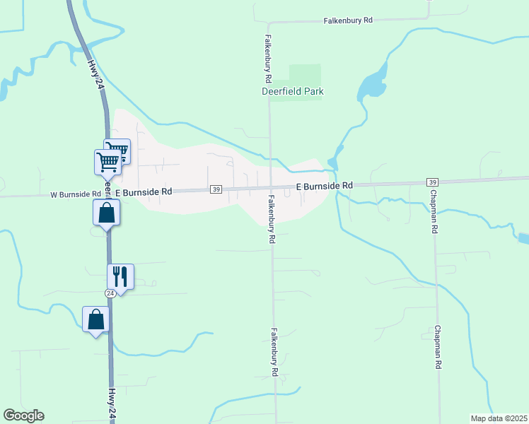 map of restaurants, bars, coffee shops, grocery stores, and more near 216 East Burnside Road in North Branch