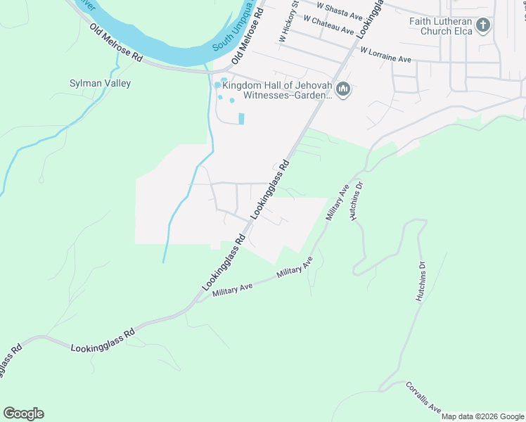 map of restaurants, bars, coffee shops, grocery stores, and more near 1559 Lookingglass Road in Roseburg