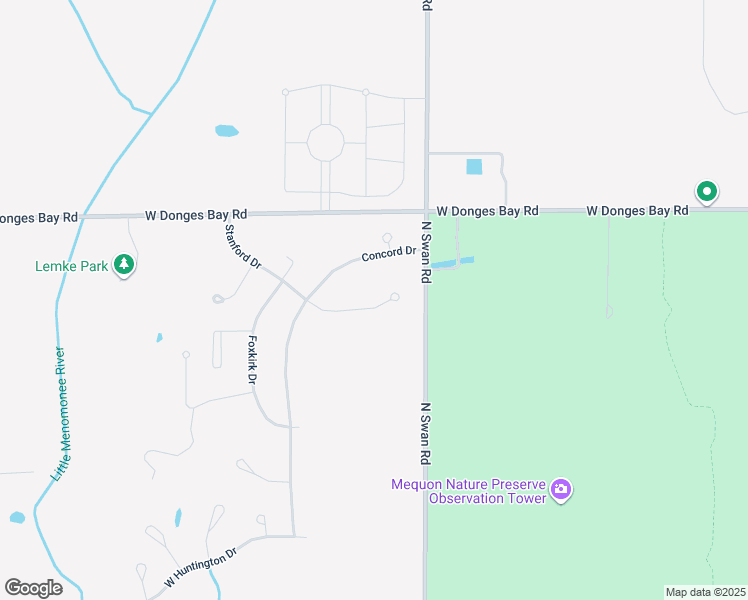 map of restaurants, bars, coffee shops, grocery stores, and more near 9212 Stanford Court in Mequon