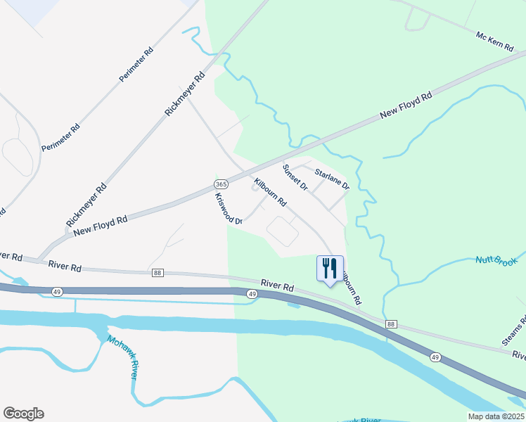 map of restaurants, bars, coffee shops, grocery stores, and more near 7676 Kriswood Drive in Rome