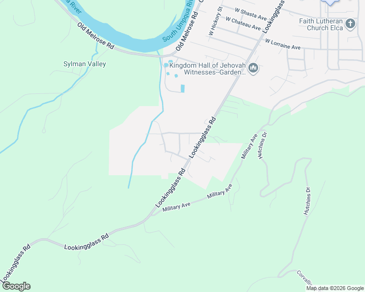 map of restaurants, bars, coffee shops, grocery stores, and more near 1570 West Basil Street in Roseburg