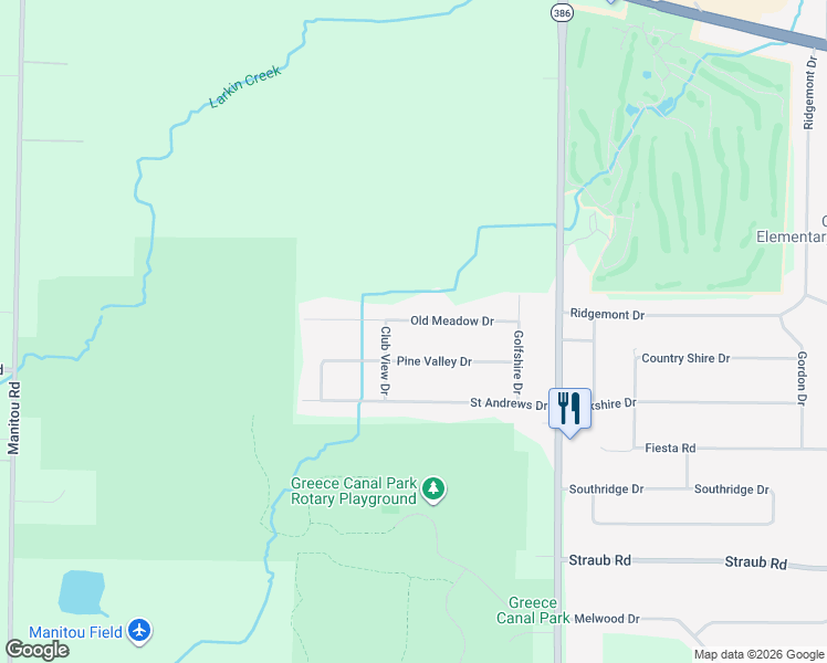 map of restaurants, bars, coffee shops, grocery stores, and more near 147 Old Meadow Dr in Rochester