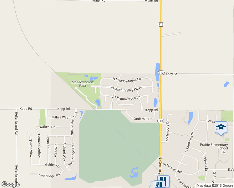 map of restaurants, bars, coffee shops, grocery stores, and more near 913 Countryside Crossing in Waunakee