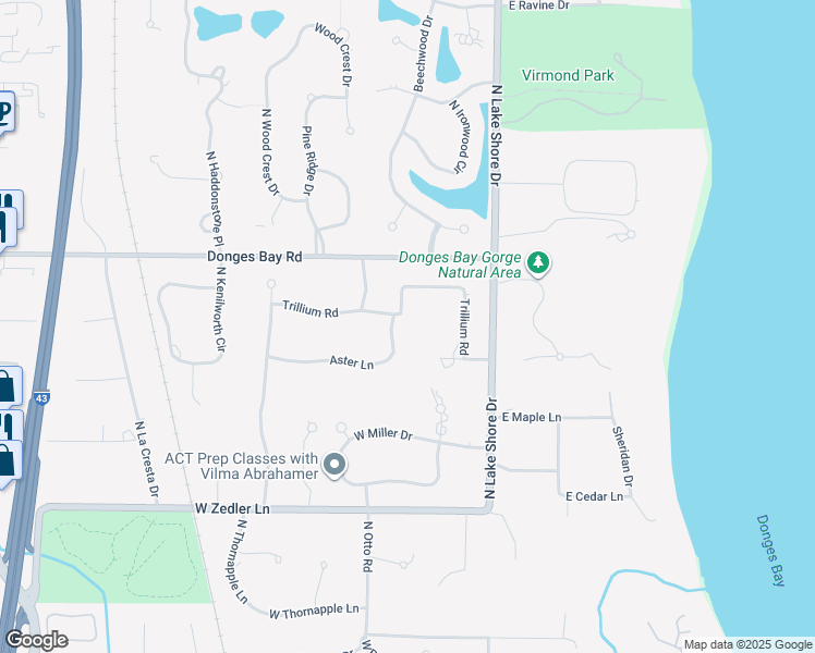 map of restaurants, bars, coffee shops, grocery stores, and more near 10216 Aster Lane in Mequon