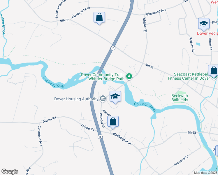 map of restaurants, bars, coffee shops, grocery stores, and more near 315 Regent Drive in Dover