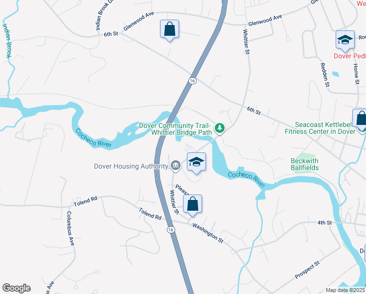 map of restaurants, bars, coffee shops, grocery stores, and more near 315 Regent Drive in Dover