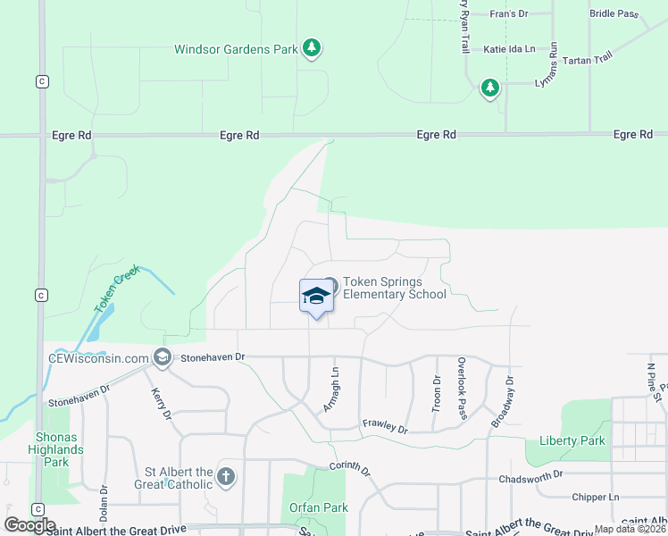 map of restaurants, bars, coffee shops, grocery stores, and more near 1543 North Thompson Road in Sun Prairie
