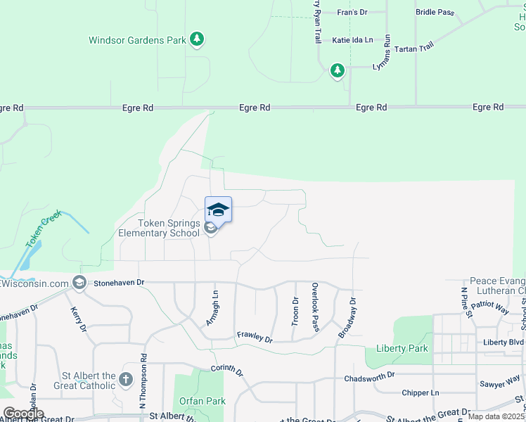 map of restaurants, bars, coffee shops, grocery stores, and more near 1549 North Thompson Road in Sun Prairie