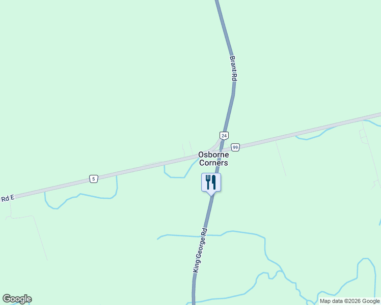 map of restaurants, bars, coffee shops, grocery stores, and more near 349 Governors Road East in Brant