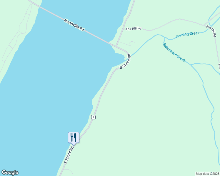 map of restaurants, bars, coffee shops, grocery stores, and more near 852 South Shore Road in Northville