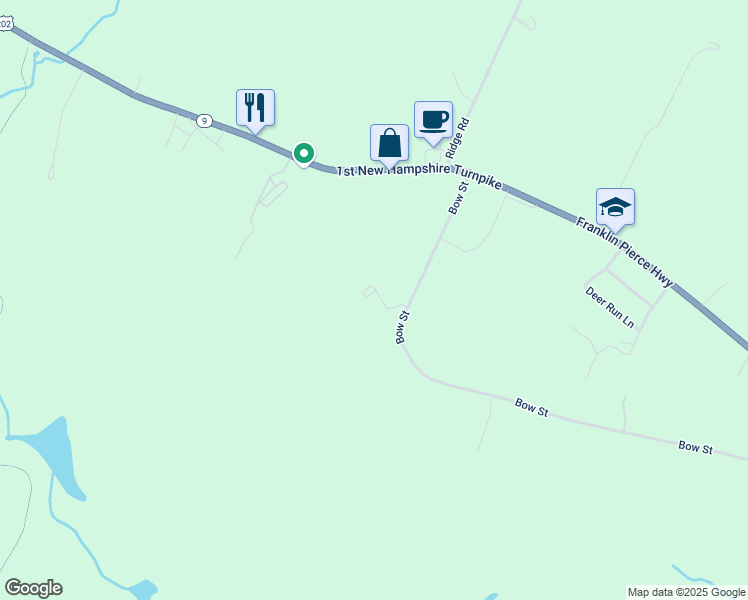 map of restaurants, bars, coffee shops, grocery stores, and more near 231 Bow Street in Northwood