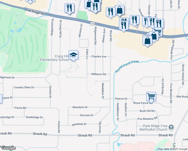 map of restaurants, bars, coffee shops, grocery stores, and more near 94 Medallion Circle in Rochester