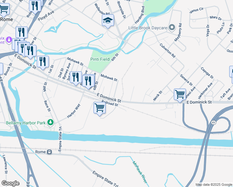 map of restaurants, bars, coffee shops, grocery stores, and more near 100-198 Spadafora Ave in Rome